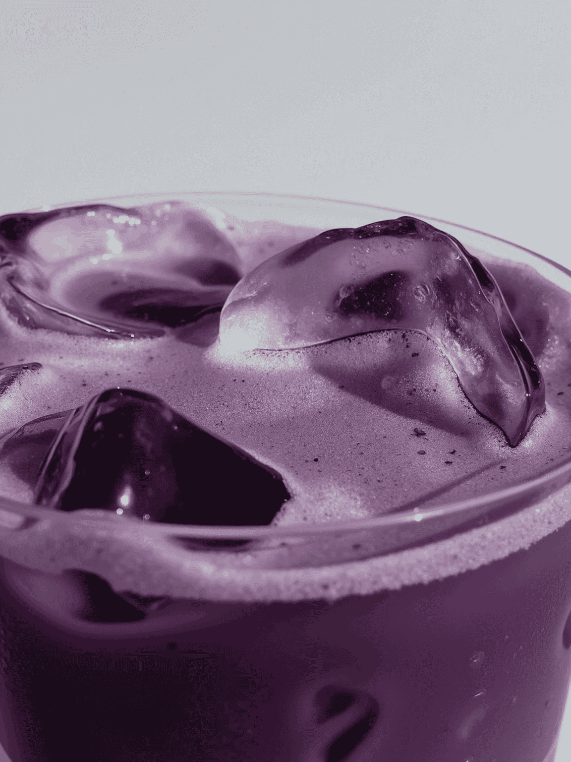 Close up ube poeder in glas