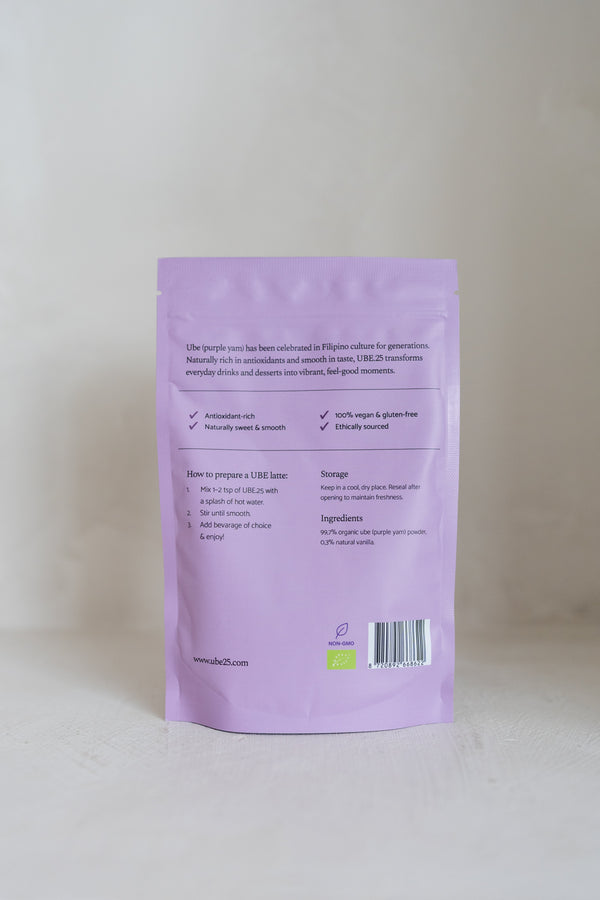 Ube poeder zakje achterkant  van ube.25